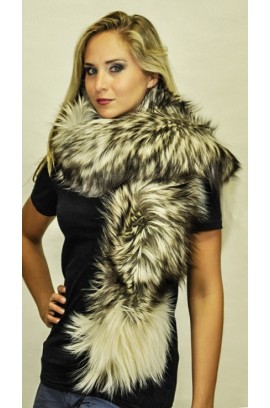 Arctic platinum fox fur scarf